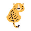 Cute Leopard or Jaguar Cub Sitting and Winking Vector Illustration Royalty Free Stock Photo