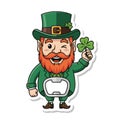 Cute Leprechaun Bottle Opener with Clover Sticker Royalty Free Stock Photo