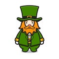 Cute senior leprechaun saint patrick day character icon