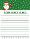 Cute Letter from Santa Claus. Vector template. Beautiful illustration with flat character Santa Claus and deer. Hand drawn vector Royalty Free Stock Photo