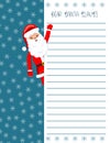 Cute Letter from Santa Claus. Vector template. Beautiful illustration with flat character Santa Claus and deer. Hand drawn vector Royalty Free Stock Photo