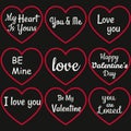 Cute lettering inscriptions set.Valentine's Day cards Royalty Free Stock Photo