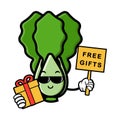 Cute lettuce cartoon mascot character