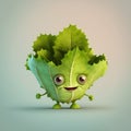 Cute Lettuce Character, Generative AI