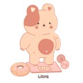 Cute Libra sign of the zodiac,bear zodiac,Astrological Sign.Bear horoscope.Zodiac of pets.isolated on a white back