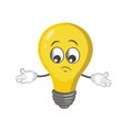 Cute light bulb character.cartoon vector illustration