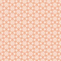 Cute light delicate abstract geometric mosaic floral background on a peach apricot background