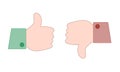 cute like and dislike vector icon in simple flat cartoon style Royalty Free Stock Photo