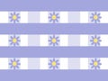 Cute lilac daisy flower pattern layered over horizontal gingham check Royalty Free Stock Photo