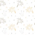 Cute line doodle firework seamless pattern. Vector illustration. Holiday event design. Christmas salute