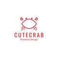 Cute line minimalist red crab logo symbol icon vector graphic design illustration idea creative Royalty Free Stock Photo