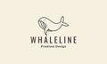 Cute lines animal fish orca whale logo symbol icon vector graphic design illustration