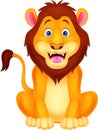 Cute lion cartoon sitting Royalty Free Stock Photo