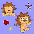 Cute lion cartoon sticker set8