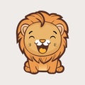 Cute Lion Cartoon Vector Illustration Drawing