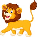 Cute lion cartoon walking Royalty Free Stock Photo