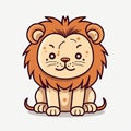 Cute Lion Clipart on White Background for Kids\' Crafts and Designs.