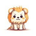 Cute Lion Clipart on White Background for Kids\' Crafts and Designs.