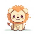 Cute Lion Clipart on White Background for Kids\' Crafts and Designs.