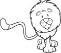 Cute lion coloring book