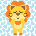 Cute lion enjoy sleep cartoon illustration for kid t shirt design