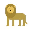 Cute lion. Flat vector illustration. Isolated on white background.