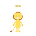 Cartoon a cute and funny lion