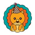 cute lion kawaii party hat