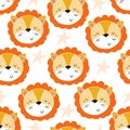 Cute lion Pattern print for kids Royalty Free Stock Photo