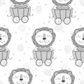 Cute lion Pattern print for kids Royalty Free Stock Photo