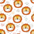 Cute lion Pattern print for kids Royalty Free Stock Photo