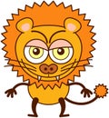 Cute lion showing a disquieting naughty mood