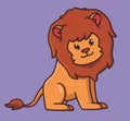 cute lion sitting. cartoon animal nature concept Isolated illustration. Flat Style suitable for Sticker Icon Design Premium Logo