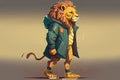 Cute Lion in Vector Art Design: Windbreaker, Shorts & Sandals