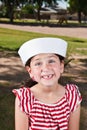 Cute litte girl in sailor hat