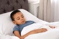 Cute little African-American boy sleeping Royalty Free Stock Photo