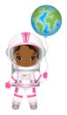 Vector Cute Little Black Girl Astronaut Royalty Free Stock Photo