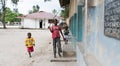 Cute little african boys on a street in Zanzibar