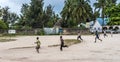 Cute little african boys on a street in Zanzibar