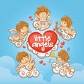 cute little angels. Vector illustration decorative background design