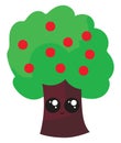 Cute little apple tree, illustration, vector