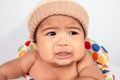 little asian baby boy sad and crying Royalty Free Stock Photo