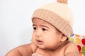 Little asian baby boy sad and crying Royalty Free Stock Photo