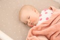 Cute little baby with allergy sleeping Royalty Free Stock Photo