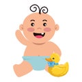 cute little baby boy with ducky Royalty Free Stock Photo