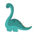 Cute little green baby brachiosaurus vector isolated