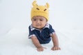 Cute little baby constipation Royalty Free Stock Photo