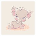 Cute little elephant as baby girl. Royalty Free Stock Photo