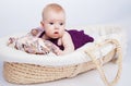 Cute little baby fashion lies in the basket