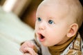 Cute little baby girl with amazement on her face Royalty Free Stock Photo